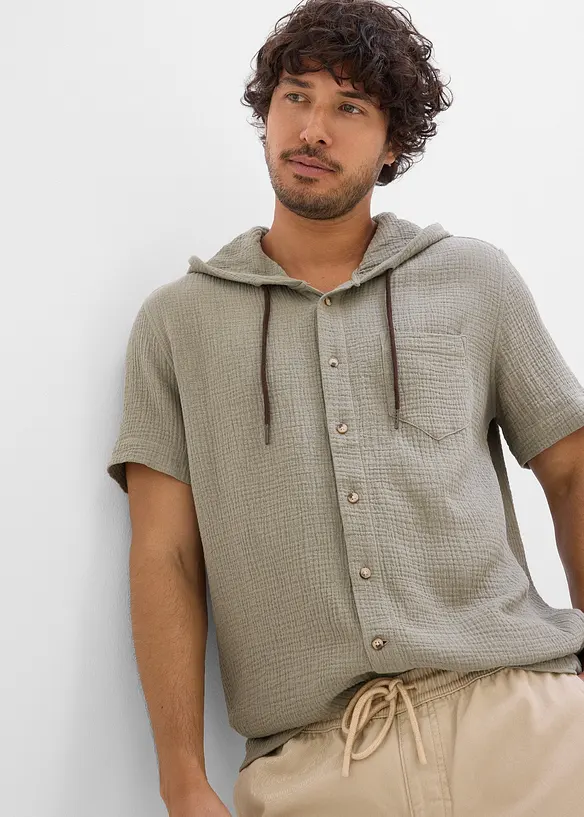 Camicia a maniche corte in mussola leggera, bonprix