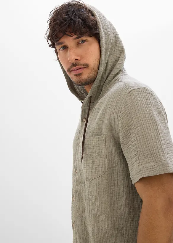 Camicia a maniche corte in mussola leggera, bonprix