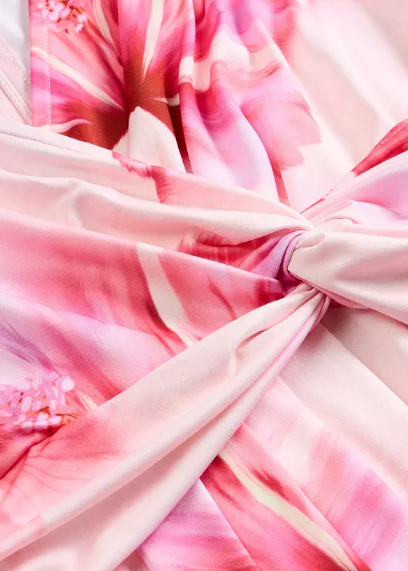 Abito lungo in jersey fine con drappeggio, bonprix