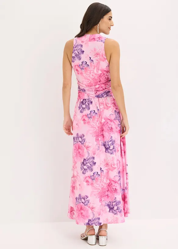 Abito lungo in jersey fine con accessorio, bonprix
