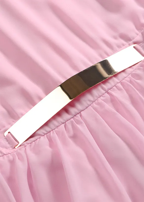 Abito di chiffon con colletto e accessorio in vita, bonprix