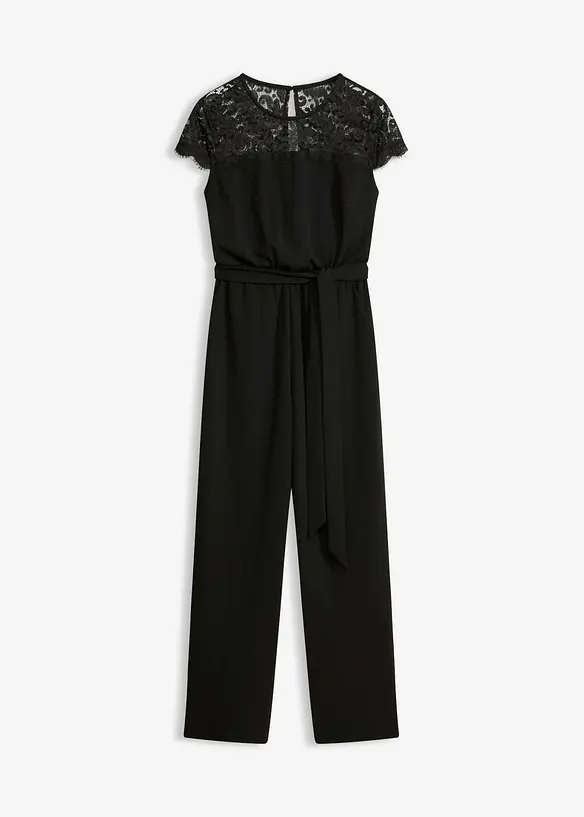 Tuta in jersey fine con pizzo, bonprix