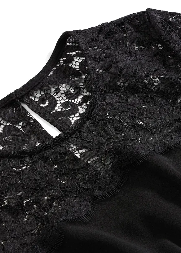 Tuta in jersey fine con pizzo, bonprix
