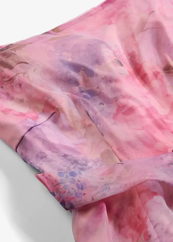 Abito midi in tulle delicato con cintura da annodare, bonprix