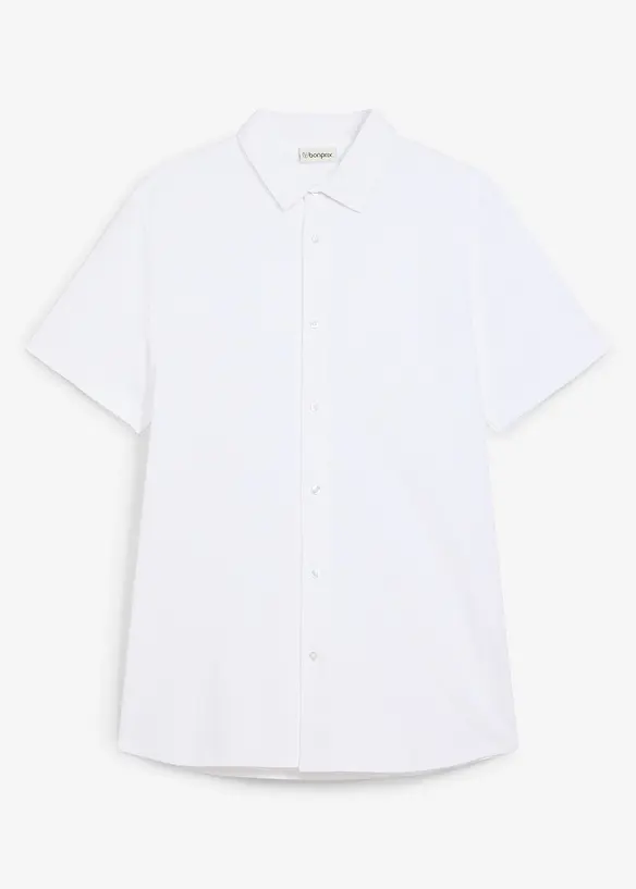 Camicia a maniche corte in piquet super elasticizzato, slim fit, bonprix
