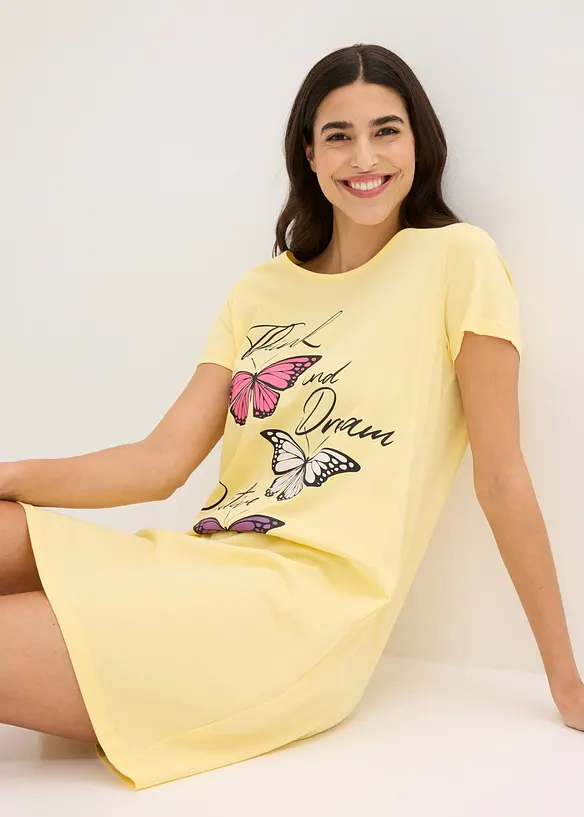 Camicia da notte  corta in puro cotone biologico, bonprix