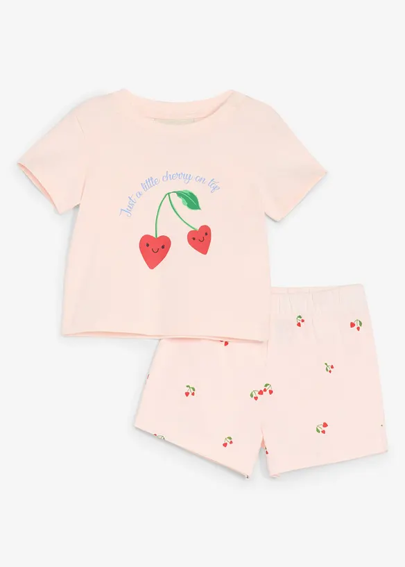 T-shirt e pantaloni corti in puro cotone biologico (set 2 pezzi), bonprix