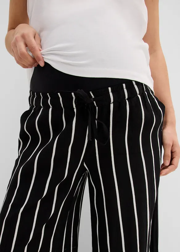 Pantaloni pr&eacute;maman larghi in cr&ecirc;pe di viscosa, bonprix