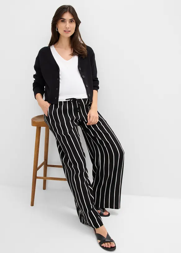 Pantaloni pr&eacute;maman larghi in cr&ecirc;pe di viscosa, bonprix