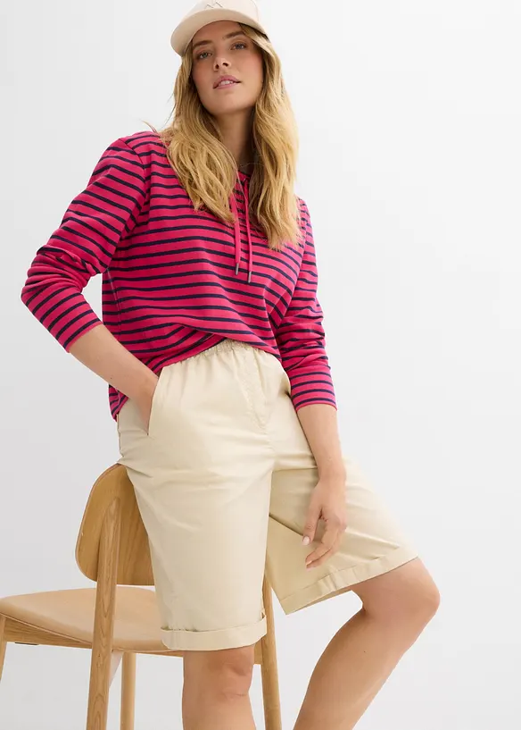 Bermuda in misto cotone paper touch, bonprix