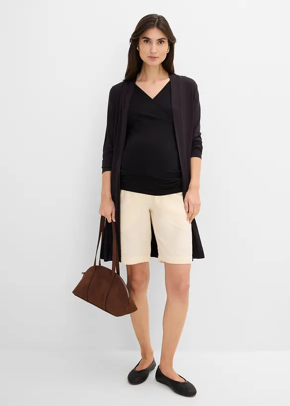 Bermuda pr&eacute;maman in mussola di cotone per la gravidanza e il post-parto, bonprix