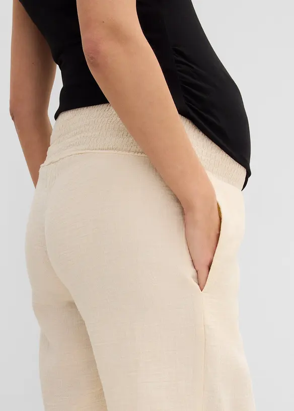 Bermuda pr&eacute;maman in mussola di cotone per la gravidanza e il post-parto, bonprix