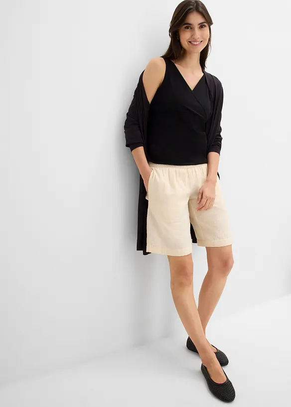 Bermuda pr&eacute;maman in mussola di cotone per la gravidanza e il post-parto, bonprix