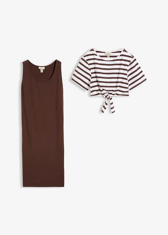 Abito pr&eacute;maman / da allattamento 3 in 1 con maglietta (set 2 pezzi), bonprix