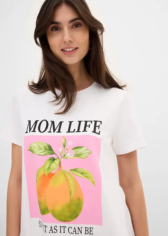 Maglia pr&eacute;maman / da allattamento 2 in 1 oversize in cotone biologico, bonprix