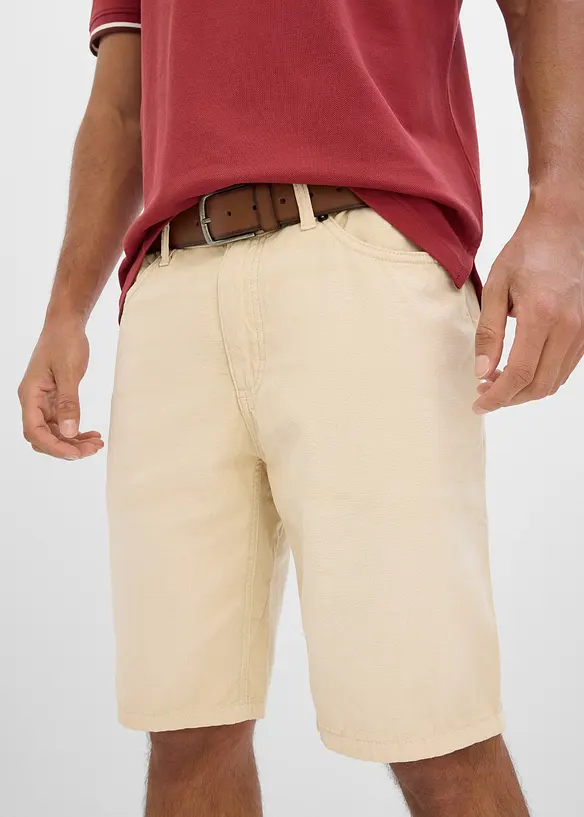 Bermuda elasticizzati leggeri in denim colorato, regular fit, bonprix