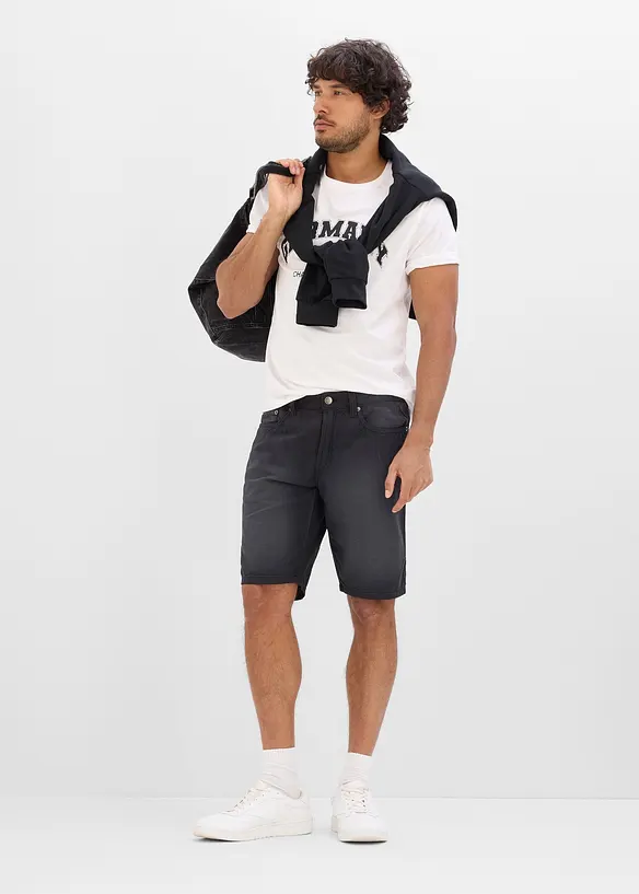 Bermuda leggeri in denim colorato con elastico in vita, regular fit (pacco da 2), bonprix