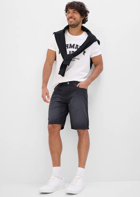 Bermuda leggeri in denim colorato con elastico in vita, regular fit (pacco da 2), bonprix