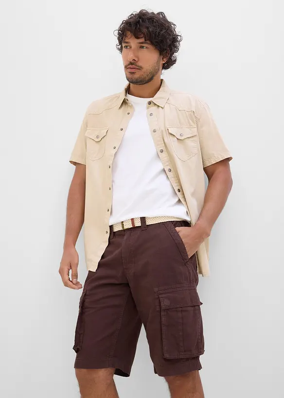 Bermuda leggeri in denim colorato con elastico in vita, relaxed fit, bonprix