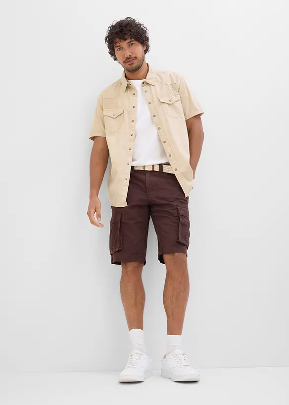 Bermuda leggeri in denim colorato con elastico in vita, relaxed fit, bonprix