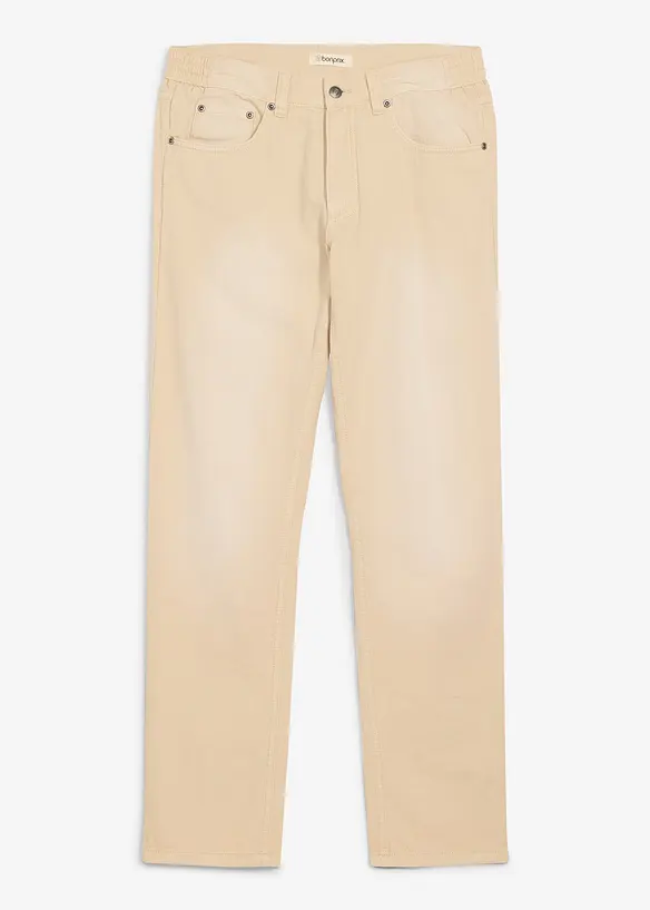 Jeans regular fit in denim colorato leggero, con vita elasticizzata, taglio straight, bonprix