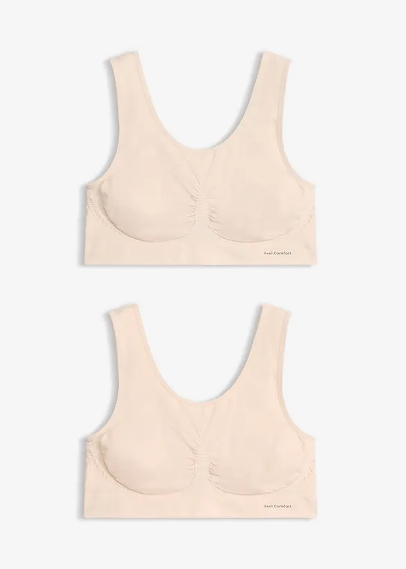 Reggiseno bustier senza cuciture Feel Comfort (pacco da 2), bonprix