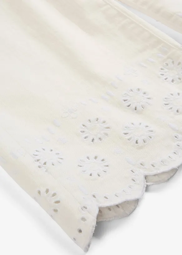 Pantaloni culotte in misto cotone elasticizzato, bonprix