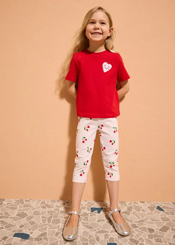 Leggings a pinocchietto in misto cotone elasticizzato (pacco da 3), bonprix