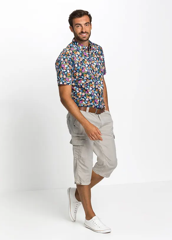 Bermuda cargo lunghi in puro cotone, regular fit, bonprix