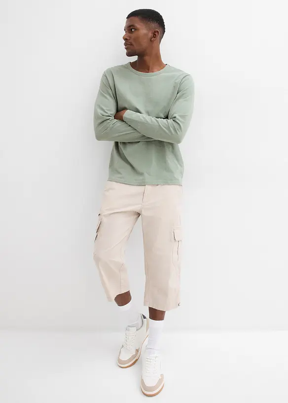 Bermuda cargo lunghi in puro cotone, regular fit, bonprix