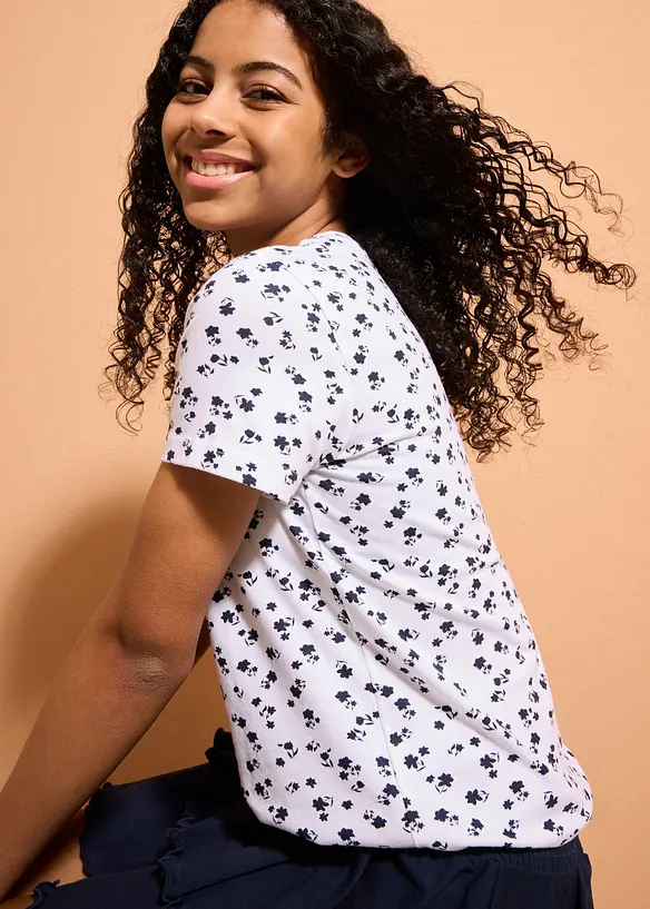 T-shirt in misto cotone biologico elasticizzato (pacco da 2), bonprix