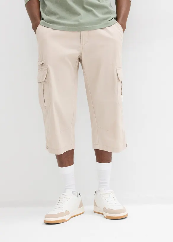 Bermuda cargo lunghi in puro cotone, regular fit, bonprix