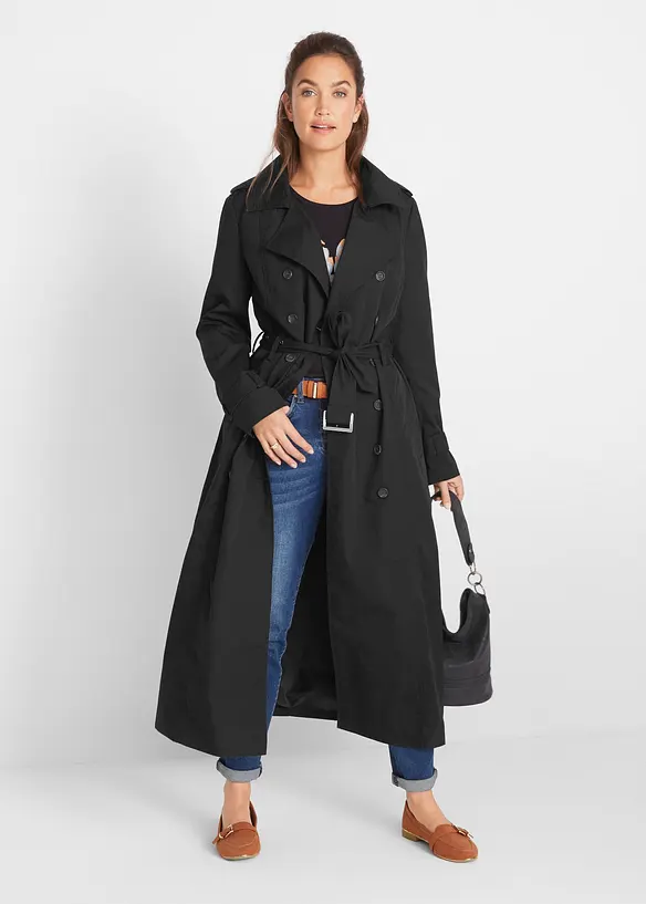 Trench lungo con cintura, bonprix