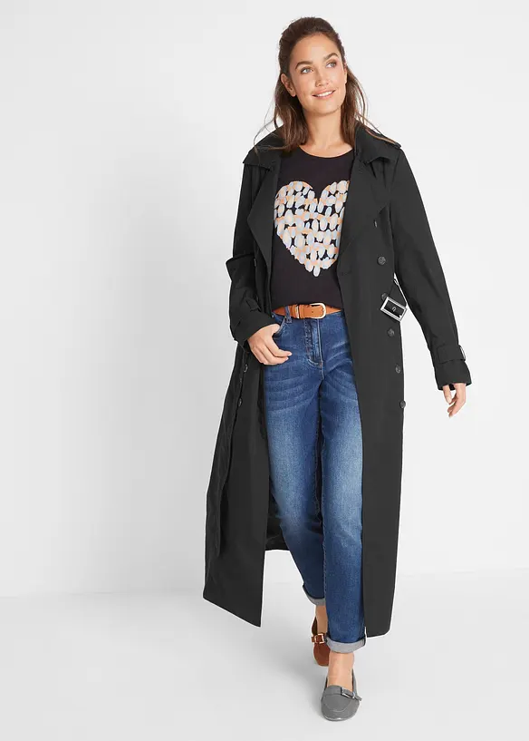 Trench lungo con cintura, bonprix