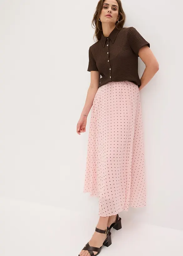 Gonna in chiffon con effetto stropicciato, bonprix