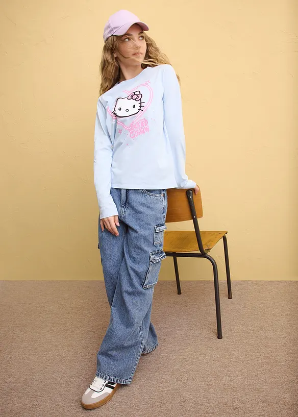 Maglia a maniche lunghe Hello Kitty in puro cotone, Hello Kitty