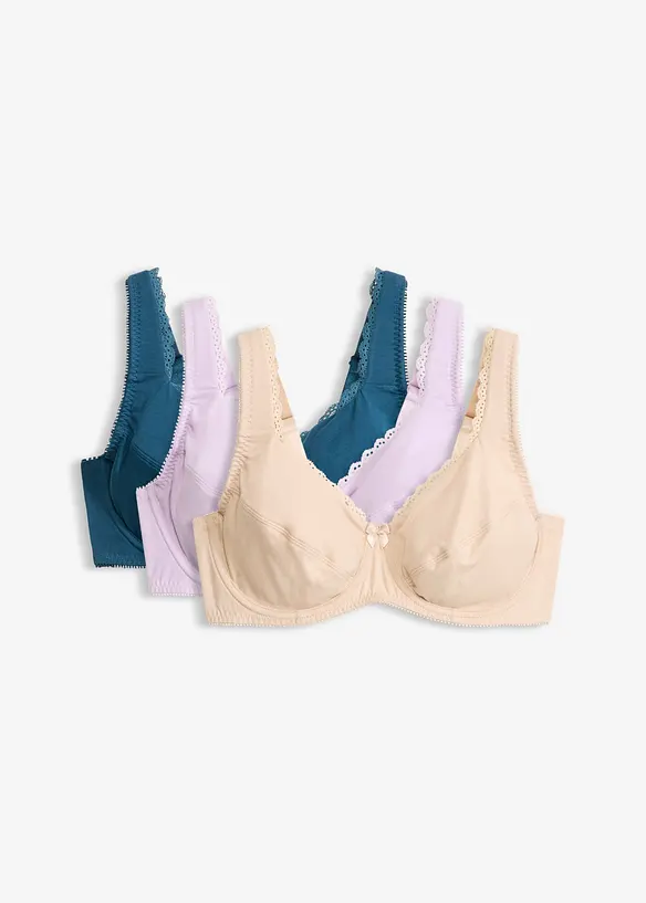 Reggiseno con ferretto e cotone biologico morbido (pacco da 3), bonprix