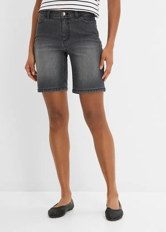 Bermuda in jeans, vita media, bonprix