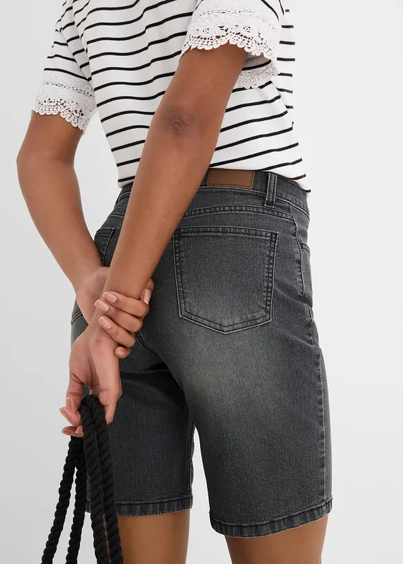Bermuda in jeans, vita media, bonprix