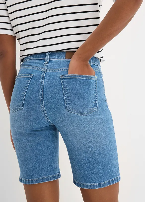 Bermuda in jeans, vita media, bonprix