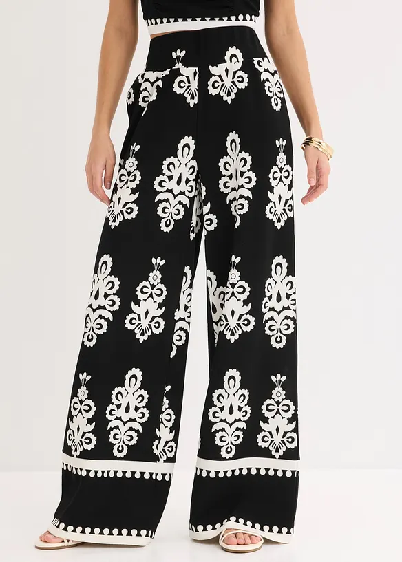 Pantaloni in jersey, vita alta, bonprix