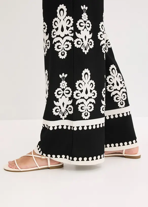 Pantaloni in jersey, vita alta, bonprix