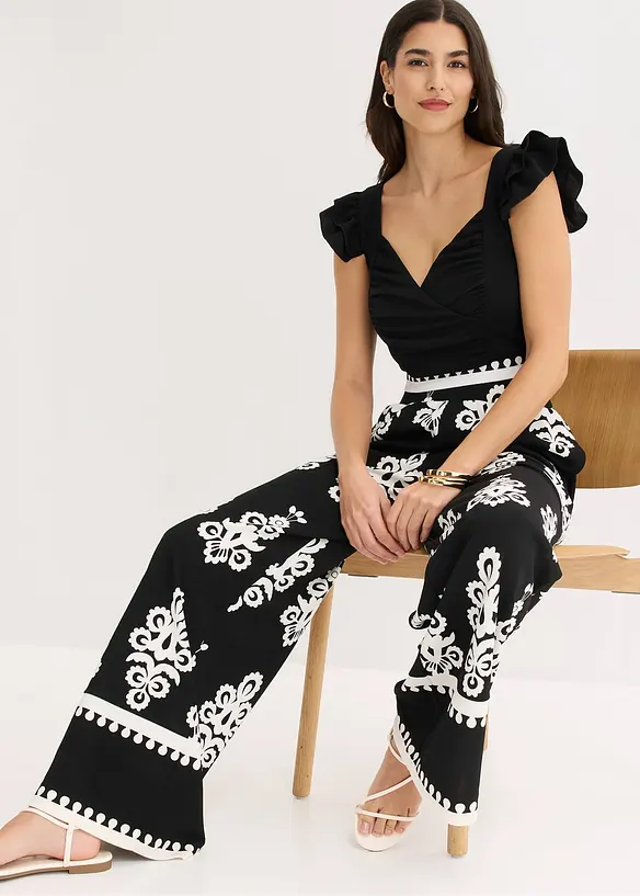 Pantaloni in jersey, vita alta, bonprix