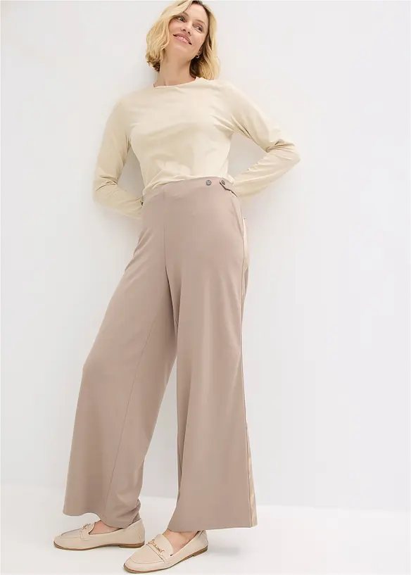Pantaloni in jersey con traversina decorativa, bonprix
