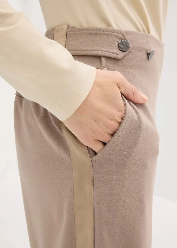 Pantaloni in jersey con traversina decorativa, bonprix