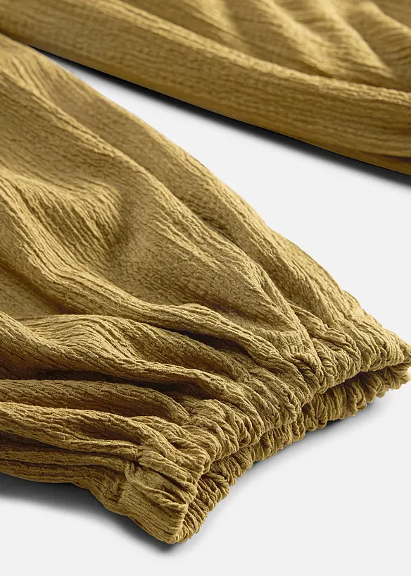 Pantaloni alla turca in cr&ecirc;pe operato, bonprix