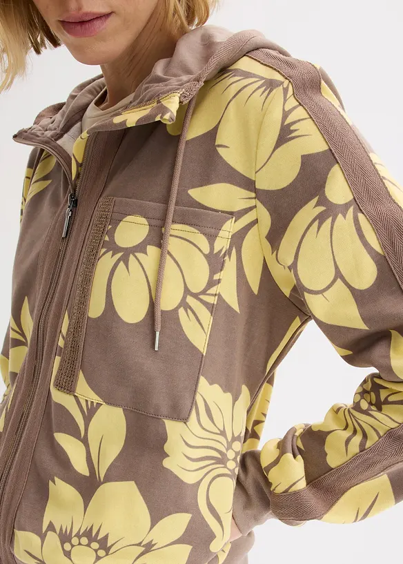 Felpa con zip e cotone, bonprix