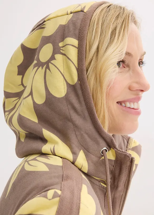 Felpa con zip e cotone, bonprix