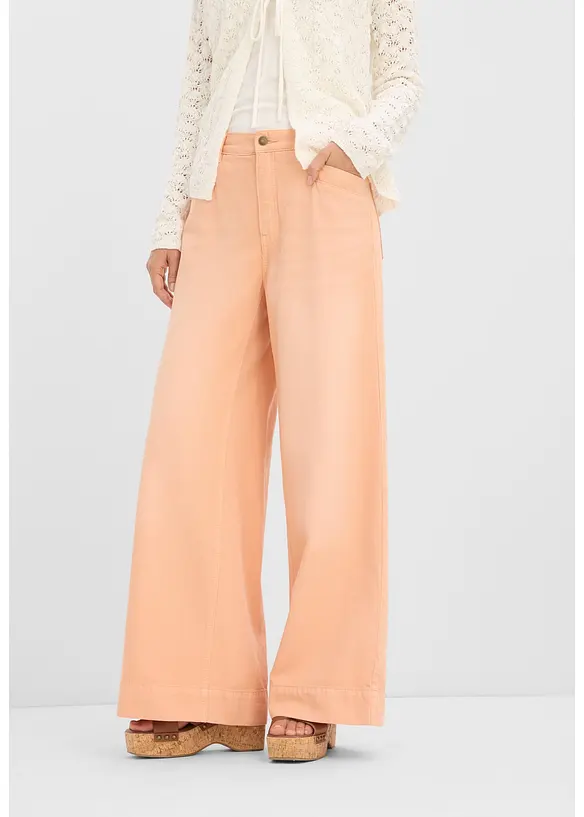 Jeans wide leg, vita alta, bonprix