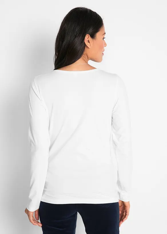 Maglia elasticizzata aderente a maniche  lunghe, bonprix
